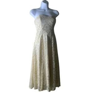 Vintage Nights By Teeze Me Dress 7/8 Sweatheart Floral Lace Bridesmaid Wedding